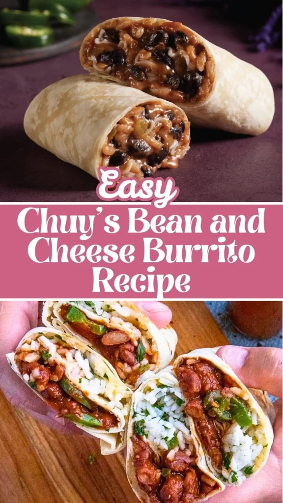 Delicious Chuy's Bean and Cheese Burrito