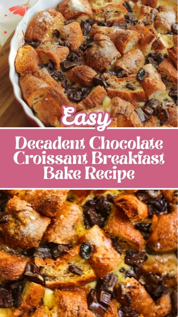Delicious Decadent Chocolate Croissant Breakfast Bake