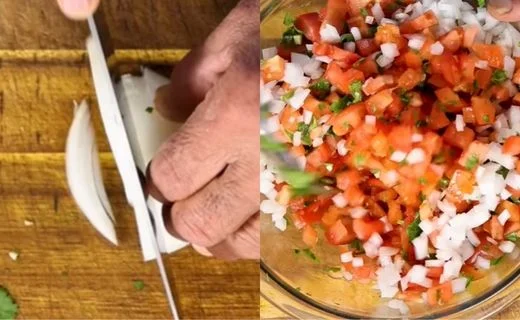 Dice and Add the White Onion & Season with Sea Salt