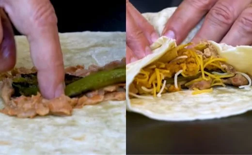 Layer the Burrito Filling & Roll the Burrito