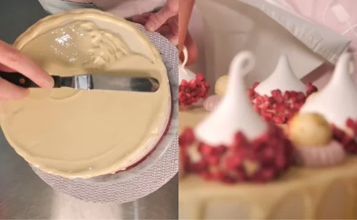 Prepare Decorated Meringues & Add the White Chocolate Drip
