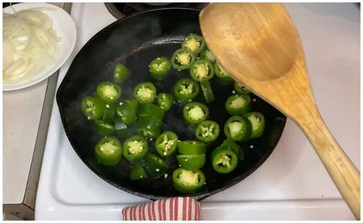 Sear the jalapeños