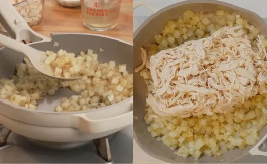 Prepare the Chicken Filling & Build Flavor